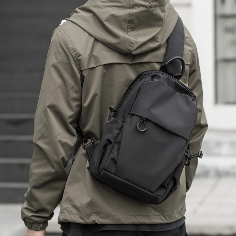 MOYYI mode décontracté en plein air hommes poitrine sac à bandoulière femmes étanche multicouche une épaule petit sac à dos en Nylon sac à bandoulière