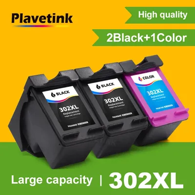 Plavetink-Cartouche d'encre noire 302XL de remplacement compatible avec HP 302 Gardens 302 Deskjet