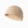 Bonnet en tricot pour hommes et femmes chapeau chaud d'hiver casquette de marin manchette sans