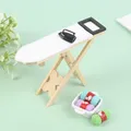 Maison de poupée Miniature 1:12 Mini artisanat en bois blanc planche à repasser accessoires de