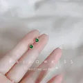 Boucle d'oreille Vintage ronde en cristal vert émeraude pour femmes anneau d'oreille en Zircon