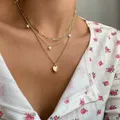 Collier avec pendentif étoile EN forme de cœur pour femme bijou Vintage couleur or chaîne à