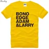 T-shirt manches courtes col rond homme en coton Rock Band U2 BONO EDGE ADAM LARRY à la mode