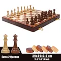 Jeu d'échecs de haute qualité 2 en 1 avec pièces en acrylique échiquier pliant en bois pour jeux de