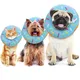 Pet Cat E-Collar Recovery Cone Adjustable Cotton Blends Neck Recover Cat Dog Printed Elizabeth
