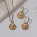 Collier avec pendentif en forme de cercle d'ange pour femmes en acier inoxydable bijoux de Couple