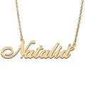 Collier personnalisé en acier inoxydable avec nom cœur pour femme Natalia avec amour cadeau