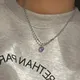 saint valentin pendentifs Colliers mignons en forme de cœur violet pour femmes et filles ras du