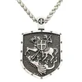 Collier pendentif archange Saint George Slay Dragon Protect Us Saint Shield Religieux Amulette