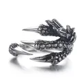 bague Anneau Punk unisexe couleur argent ouverture réglable en métal griffes de Dragon anneau