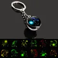 Porte-clé lumineux douze constellations bijou de temps pendentif de sac à la mode accessoires