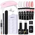 LILYCUTE Nail Gel Set 6W lampe LED ensemble complet de manucure Vernis Semi-Permanent à Extension