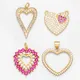 OCESRIO – pendentifs en forme de cœur CZ pour collier en cuivre plaqué or bijoux d'amour en forme