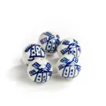 Grandes perles de poterie peintes à la main en porcelaine bleue et blanche peinture rétro pièce de