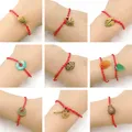 Bracelet en ULrouge tressée en bois anneau de pêche en cristal petite Alberoiserie cadeau année