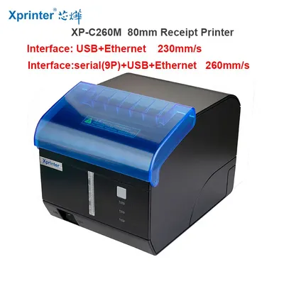 Imprimante de reçus d'imprimante de cuisine de XP-C260M de Xprinter 80MM USB + Ethernet + série/WIFI