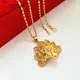 Colliers de la présidence en or jaune 24 carats pour femmes pendentif paon bijoux de mariage