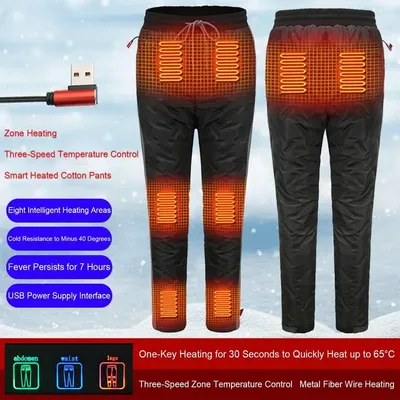 Pantalon chauffant électrique pour Sports d'hiver chargeur USB pantalon chauffant décontracté pour