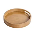 Plateau de service rond en bois assiette en bois thé plat à boire plateau polyvalent pour le