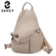 Zency-Sac à dos classique en cuir véritable pour femme cartable étudiant noir sac à dos vintage