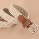 Ceinture tissée en toile tressée élastique pour hommes et femmes sangle de sangle unie document