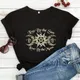 T-shirt manches courtes femme vintage déesse céleste live by the sun love by the moon