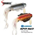 SUNMILE – leurre souple de type calmar lumineux/UV appât artificiel idéal pour la pêche en mer