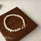 Bracelet en perles d'eau douce baroques naturelles pour femme rempli d'or 14 carats bijoux