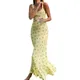 Robe Maxi d'été sans manches pour femmes robe moulante à col en U imprimée florale style Boho