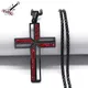 Collier pendentif Crucifix croix catholique en acier inoxydable couleur noire saint seigneur
