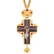 Collier croix Vintage pour hommes grand pendentif en jésus avec longue chaîne couleur or
