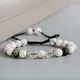 Bracelet de perles blanches Turquoises pour hommes et femmes breloque tibétaine méditation Mala