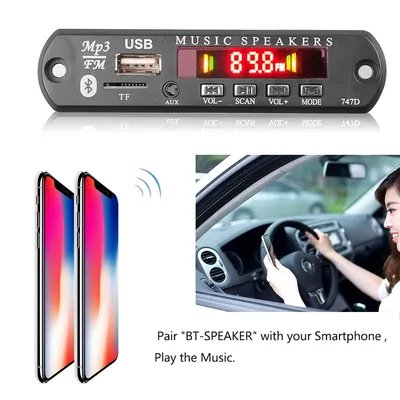 Module de carte de décodage Bluetooth 5.0 MP3 LED 12V Module de Radio FM USB TF décodeur sans fil