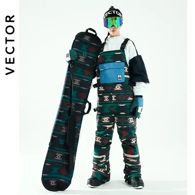 VECTOR-Veste de ski pour homme et femme pantalon à bretelles coupe-vent imperméable sports de