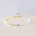 Bracelets en perles naturelles aigue-marine pour femmes bijoux fins Super fins 2mm bleu ciel