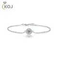 KOJ 925 Sterling Argent Moissanite Bracelet 5.0mm 0.5CT Diamant Pierres Précieuses Bracelets Pour