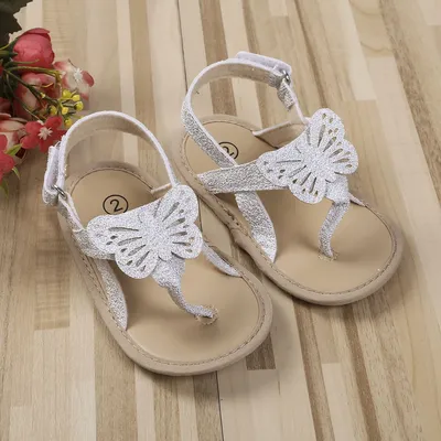 Sandales pour bébés filles de 0 à 18 mois chaussures décontractées à motif papillon souples 3