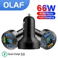 OlPG-Chargeur de voiture à charge rapide 66W adaptateur allume-cigare Laguna 4 ports pour iPhone