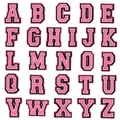 Lettres de l'alphabet anglais rose en PVC breloques pour sandales chaussures accessoires pour