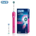 Oral-B Pro-Brosse à Dents Électrique Rechargeable CrossAction 3D Blanche Étanche Nettoyage en