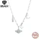 BISAER – collier avec pendentif lune en argent Sterling 925 pour femmes chaîne ciel étoilé plaqué