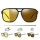 Lunettes de vision polarisées jour et nuit pour hommes et femmes lunettes jaunes rétro lunettes de