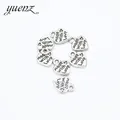 YuenZ – breloques en forme de cœur avec la lettre «Made With Love» pendentifs en métal pour collier