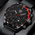 montre homme Montre de sport en acier inoxydable pour homme accessoire de luxe à Quartz lumineux