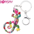 Bonsny – porte-clés lézard Gecko en alliage d'émail pour sac à main accessoires nouveau bijou