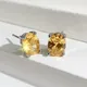 Huitan – boucles d'oreilles à 4 griffes pour femmes Piercing d'oreille rose/jaune/cristal bijoux