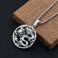 Collier pendentif dragon de style chinois pour hommes et femmes design creux rétro bijoux de bon