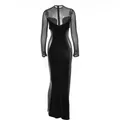 OMSJ-Robe Maxi en Velours Noir pour Femme Manches sulf Robe Sexy Tenues Élégantes Mode Wlwear