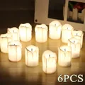 Bougies chauffe-plat sans flamme pour la maison lampe à piles LED fête de mariage Halloween