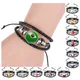 Bracelet de football en cuir PU pour hommes bracelet multicouche bijoux en verre pour garçons